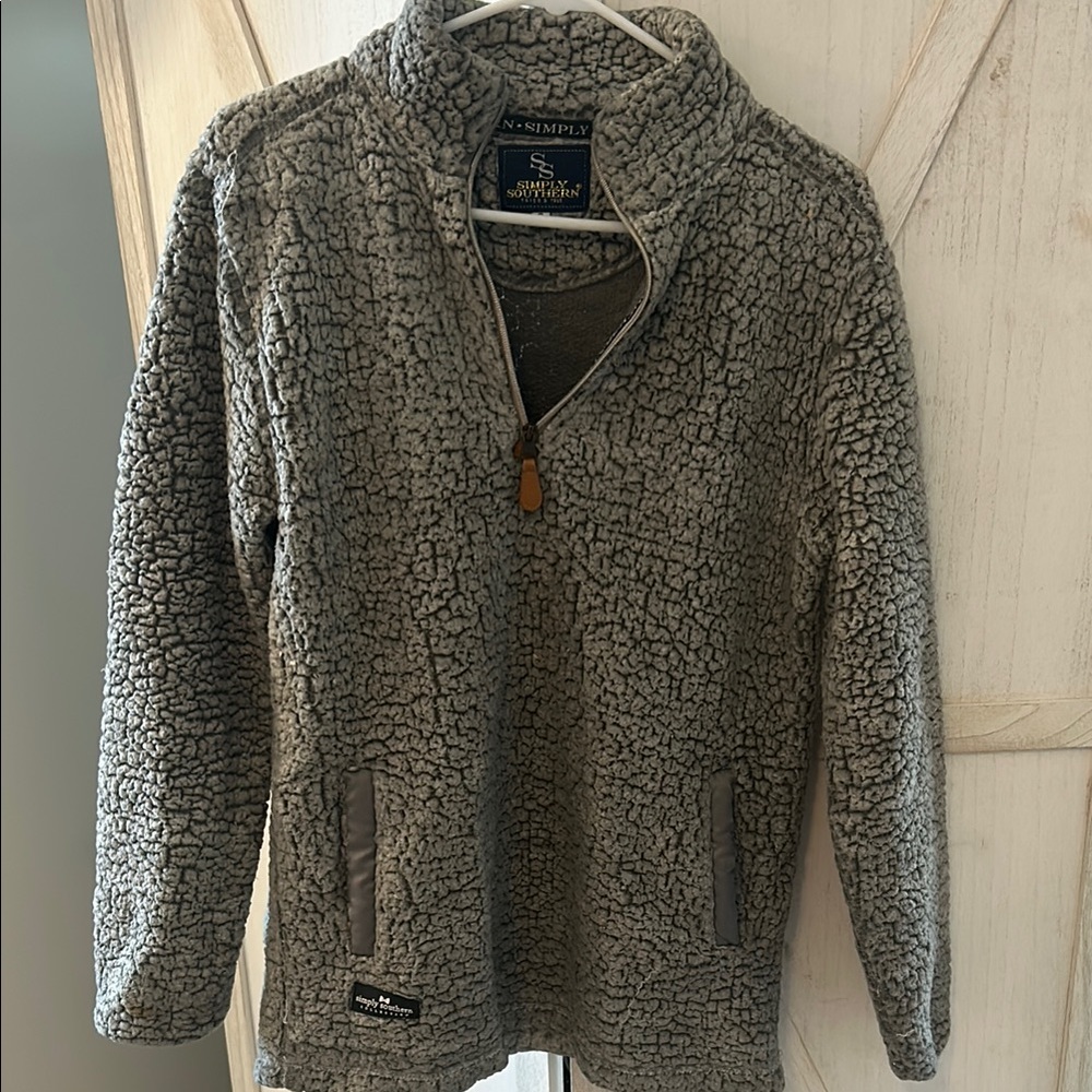 Simply Southern Textured Gray Pullover
